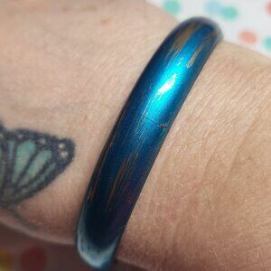 Blue Metallic Resin Bangle bracelet